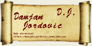Damjan Jordović vizit kartica